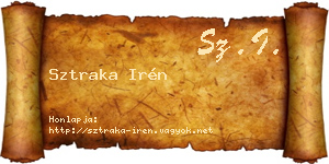 Sztraka Irén névjegykártya